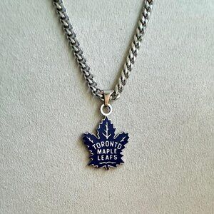 Toronto Maple Leafs - 5mm Cuban - 22" Silver Chain - Hockey - Christmas Gifts